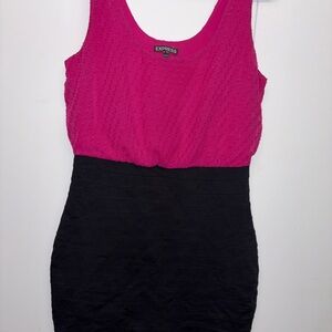 Express Fuchsia and Black Mini Dress